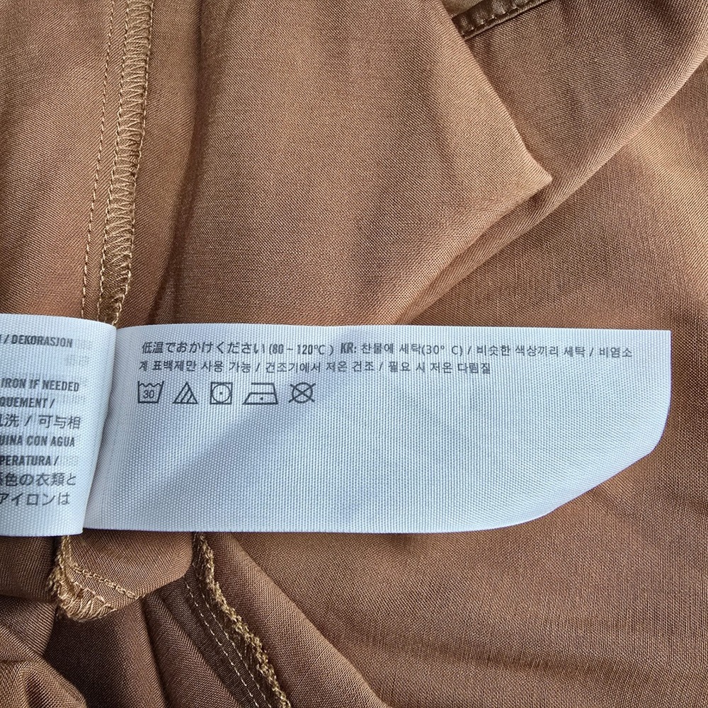 Abercrombie Fitch Gold Brown Mini Dress Satin Long Sleeves Button Front Medium - Picture 11 of 11